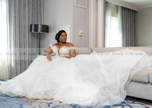 Load image into Gallery viewer, Beading Sequins and Pearls Plus Size Wedding Dress