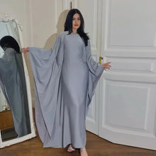 Load image into Gallery viewer, Satin Butterfly Abaya with Inside Belt