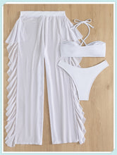 Load image into Gallery viewer, 3-Piece Floral Print Knot Front Bikinis