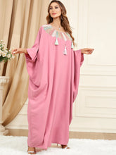 Load image into Gallery viewer, Tassel Bat Sleeve Caftan Abayas