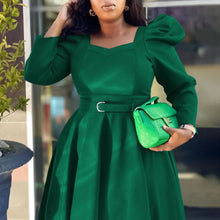 Load image into Gallery viewer, Short Sleeve Split bodycon ruffles midi prom Dress