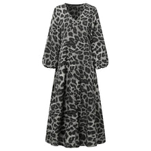 Load image into Gallery viewer, Long-Sleeve Leopard Dresses