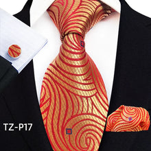 Load image into Gallery viewer, Men's Luxury Floral Neckties with Pocket Square and Cuff-links