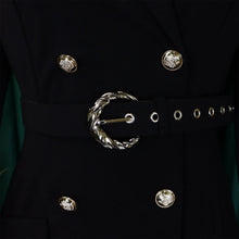 Load image into Gallery viewer, Notched Collar Full Sleeve Sashes Pleated Dress