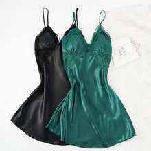 Load image into Gallery viewer, Satin Nightgown Spaghetti Straps