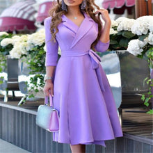 Load image into Gallery viewer, V-neck Strap Waist Dresses