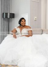 Load image into Gallery viewer, Beading Sequins and Pearls Plus Size Wedding Dress