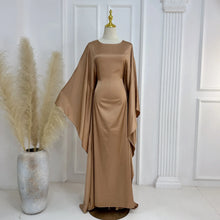 Load image into Gallery viewer, Satin Butterfly Abaya with Inside Belt