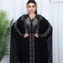Load image into Gallery viewer, Bat Sleeve Abaya Diamond Kaftan Abaya