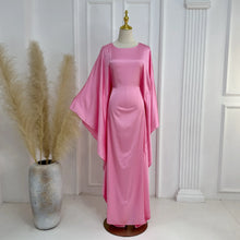 Load image into Gallery viewer, Satin Butterfly Abaya with Inside Belt