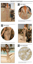 Load image into Gallery viewer, Backless Luxury Flower Appliques Mesh Gown
