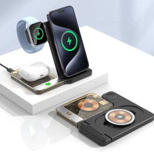 Load image into Gallery viewer, Magnetic Wireless Charging Stand for iPhone 15/14/13/12, iWatch Ultra/8/7/6/5, AirPods 3/2/Pro, Samsung