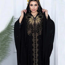 Load image into Gallery viewer, Bat Sleeve Abaya Diamond Kaftan Abaya
