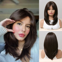 Load image into Gallery viewer, Layered Synthetic Wigs with Bangs