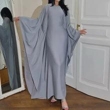 Load image into Gallery viewer, Satin Butterfly Abaya with Inside Belt