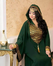 Load image into Gallery viewer, Hooded Abaya Knitted Kaftan Evening Dresses