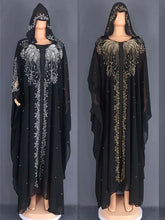 Load image into Gallery viewer, Bat Sleeve Abaya Diamond Kaftan Abaya