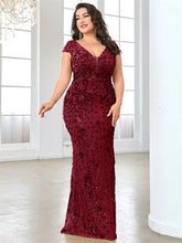 Load image into Gallery viewer, Plus Size Elegant Sequin Evening Dress