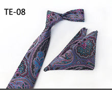 Load image into Gallery viewer, Luxury Men's Ties with Pocket Square & Cufflinks