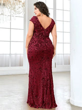 Load image into Gallery viewer, Plus Size Elegant Sequin Evening Dress