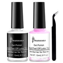 Load image into Gallery viewer, 2-Pcs Peel Off Latex Nail Polish Liquid Set With Tweezer