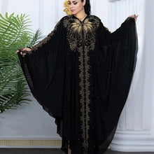 Load image into Gallery viewer, Bat Sleeve Abaya Diamond Kaftan Abaya