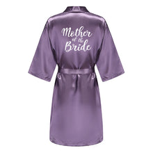 Load image into Gallery viewer, Purple Satin-Silk Bridal Party Bathrobe