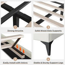 Load image into Gallery viewer, Crystal Button LED Lights Princess Platform Full Size Bed Frame