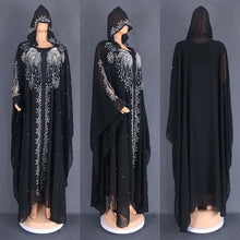 Load image into Gallery viewer, Bat Sleeve Abaya Diamond Kaftan Abaya