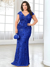 Load image into Gallery viewer, Plus Size Elegant Sequin Evening Dress