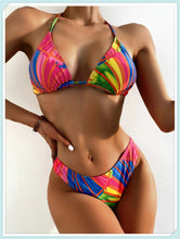 Load image into Gallery viewer, 3-Piece Floral Print Knot Front Bikinis