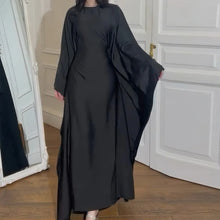 Load image into Gallery viewer, Satin Butterfly Abaya with Inside Belt
