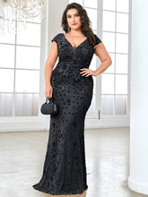 Load image into Gallery viewer, Plus Size Elegant Sequin Evening Dress