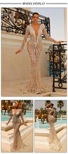 Load image into Gallery viewer, Backless Luxury Flower Appliques Mesh Gown