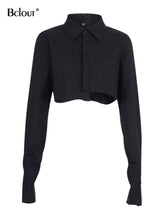 Load image into Gallery viewer, Flare Sleeve Asymmetry White Crop Top