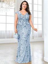 Load image into Gallery viewer, Plus Size Elegant Sequin Evening Dress