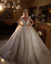 Load image into Gallery viewer, Sequins & Crystal Bridal Gown