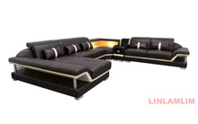 Load image into Gallery viewer, Modern Minimalist Genuine Leather Sectional Sofa