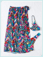 Load image into Gallery viewer, 3-Piece Floral Print Knot Front Bikinis