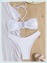 Load image into Gallery viewer, 3-Piece Floral Print Knot Front Bikinis