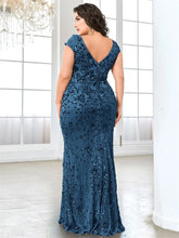 Load image into Gallery viewer, Plus Size Elegant Sequin Evening Dress