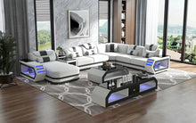 Load image into Gallery viewer, American style villa modern multifunctional genuine leather sofa