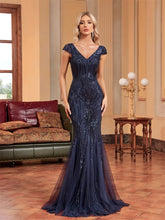 Load image into Gallery viewer, Sleeveless Sequin Evening Dress