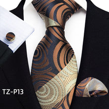 Load image into Gallery viewer, Men's Luxury Floral Neckties with Pocket Square and Cuff-links
