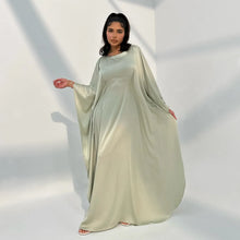 Load image into Gallery viewer, Satin Butterfly Abaya with Inside Belt