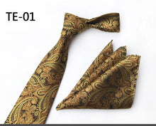 Load image into Gallery viewer, Luxury Men's Ties with Pocket Square & Cufflinks