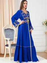 Load image into Gallery viewer, embroidered round neck abaya