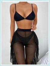 Load image into Gallery viewer, 3-Piece Floral Print Knot Front Bikinis