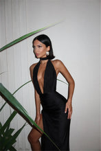 Load image into Gallery viewer, Sexy Backless High Slit Halter Dress