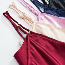 Load image into Gallery viewer, Satin Nightgown Spaghetti Straps